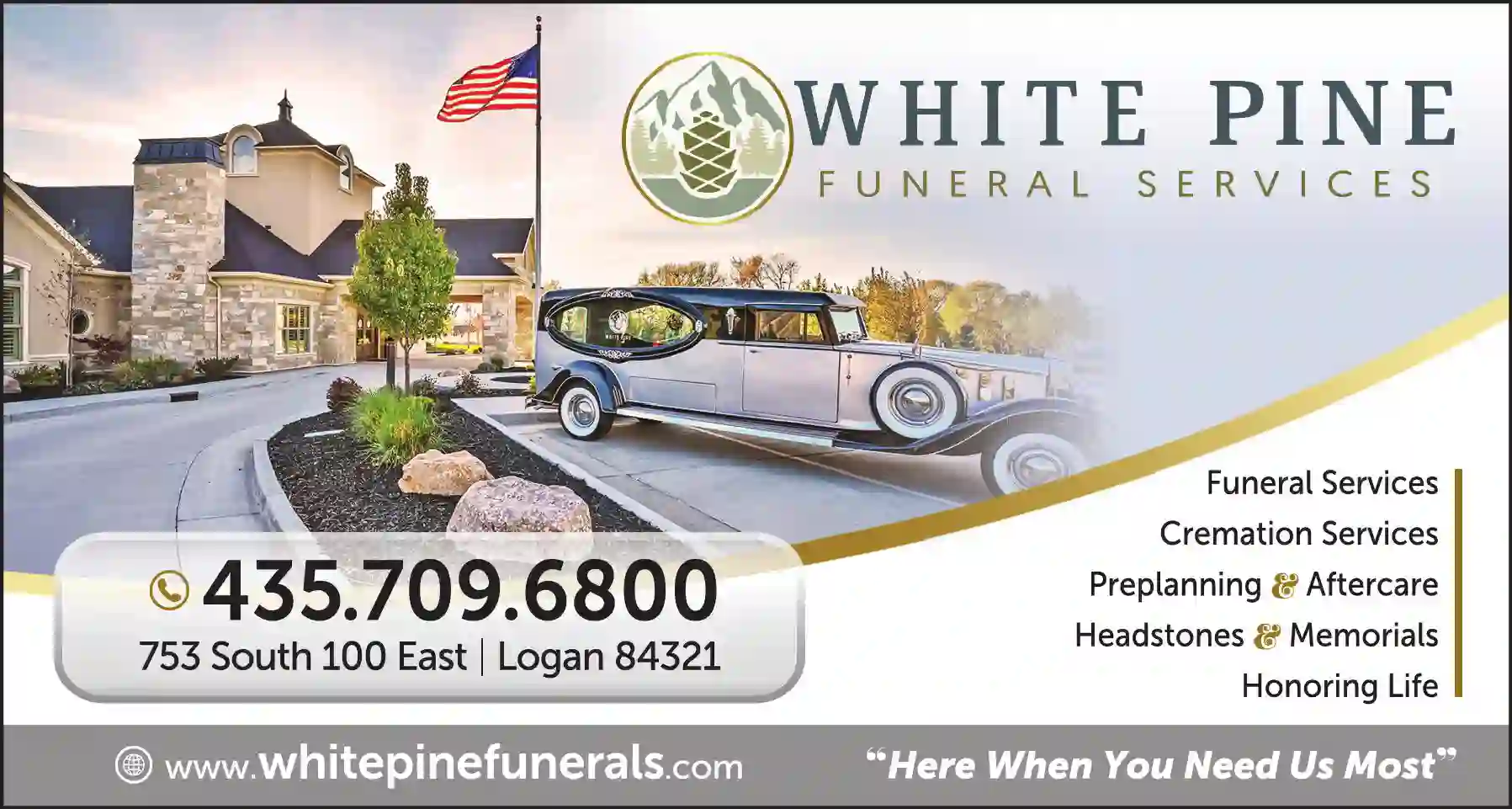 Funeral Homes & Directors print ad for White Pine Funeral Services