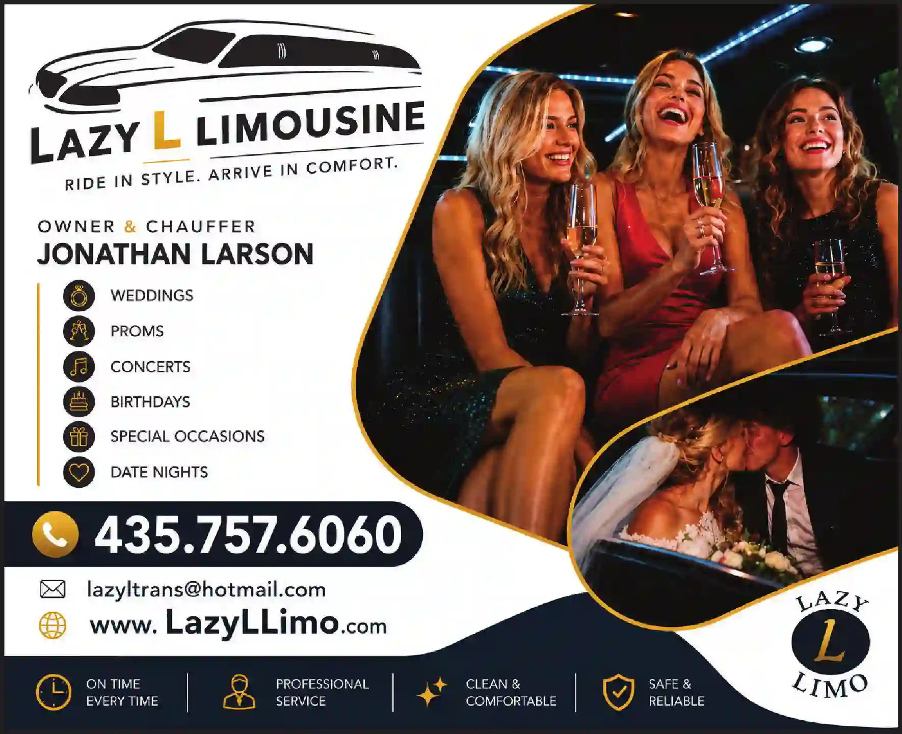 Limousine Service print ad for Lazy L Limousine