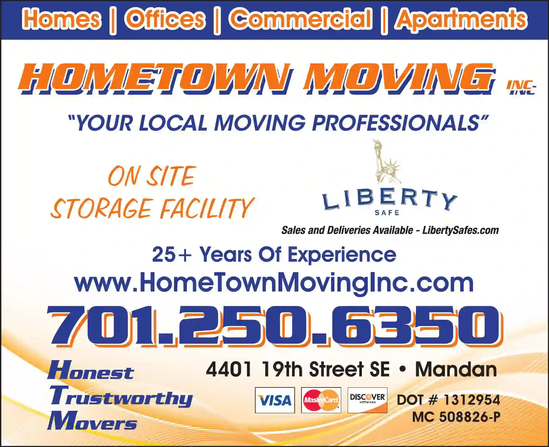 Movers print ad for Hometown Moving Inc