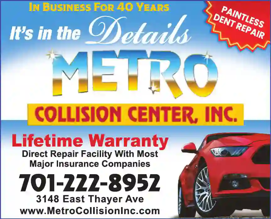 Auto Body Repair & Paint print ad for Metro Collision Center Inc