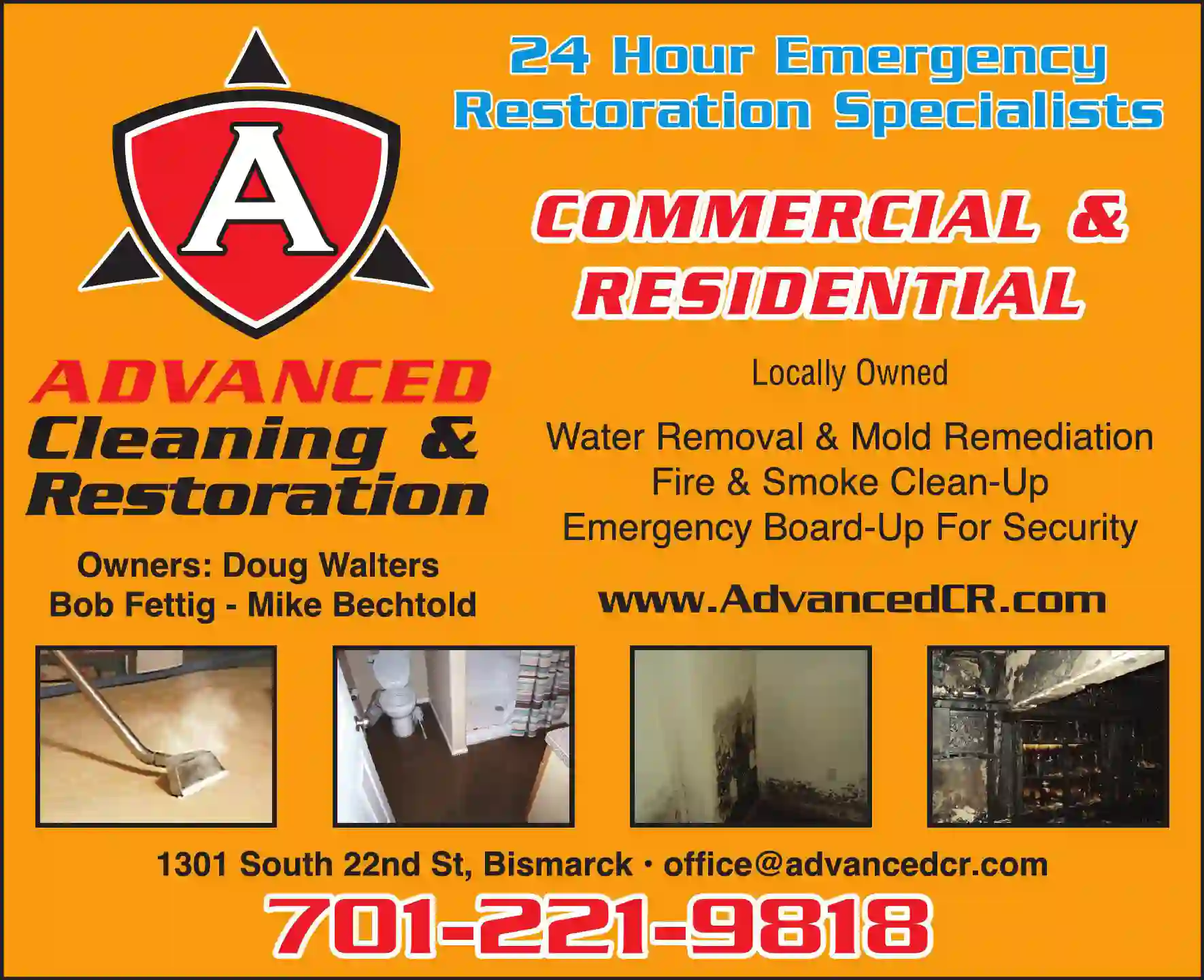 Mold Inspection & Removal print ad for Advanced Cleaning & Restoration