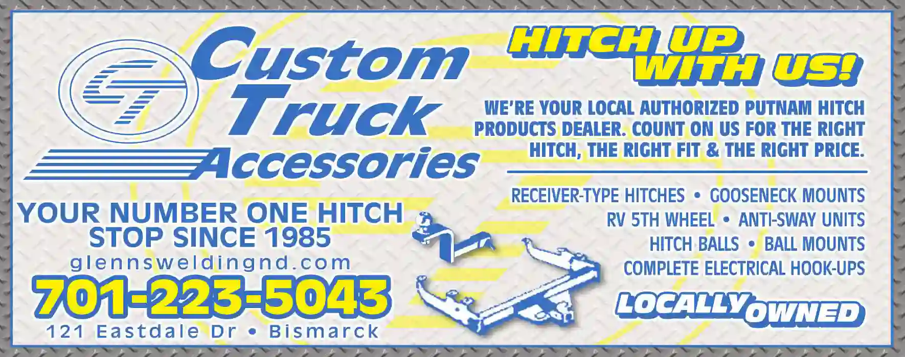 Trailer Hitches print ad for Custom Truck Accessories