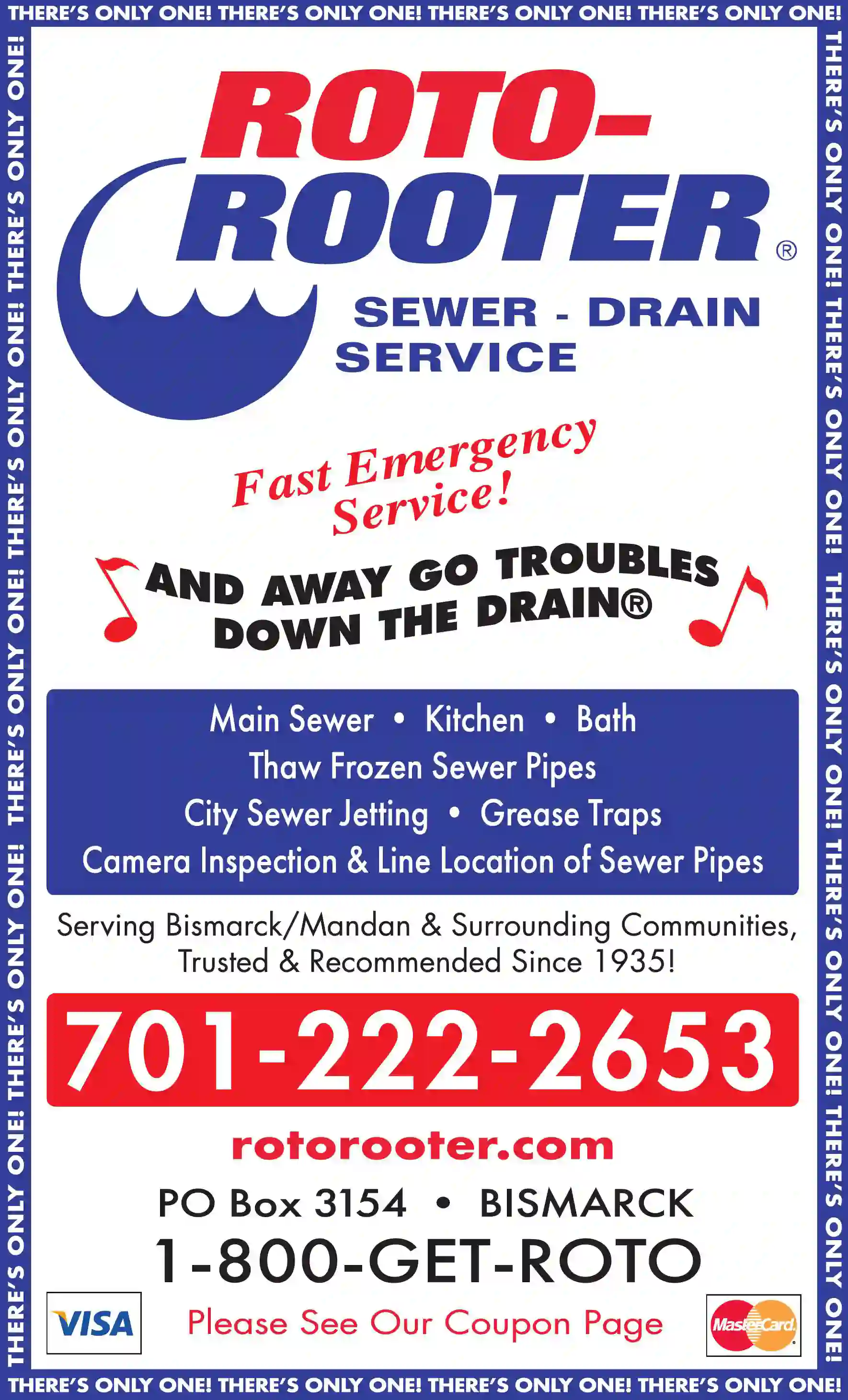 Plumbing Drains & Sewer Cleaning print ad for Roto-Rooter