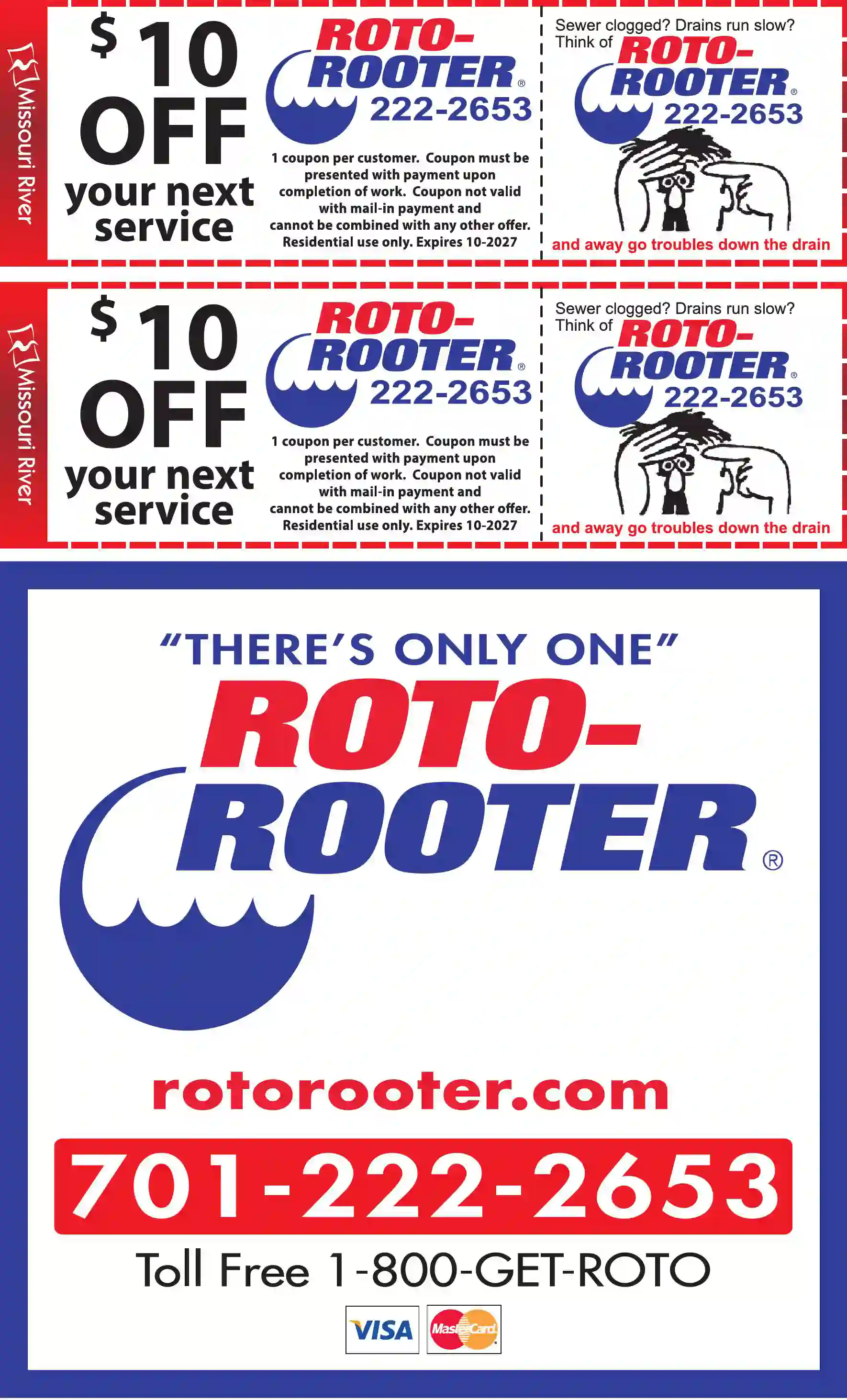 Plumbing Drains & Sewer Cleaning print ad for Roto-Rooter