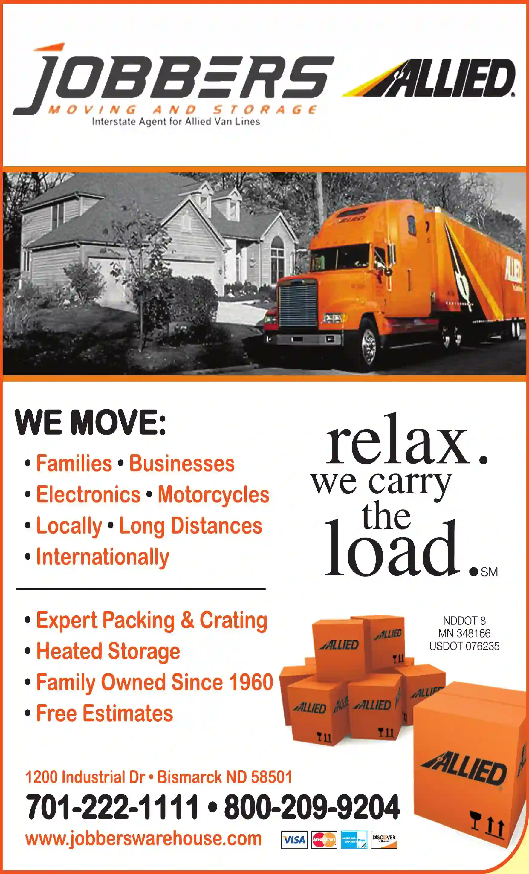 Movers print ad for Jobbers Moving & Storage