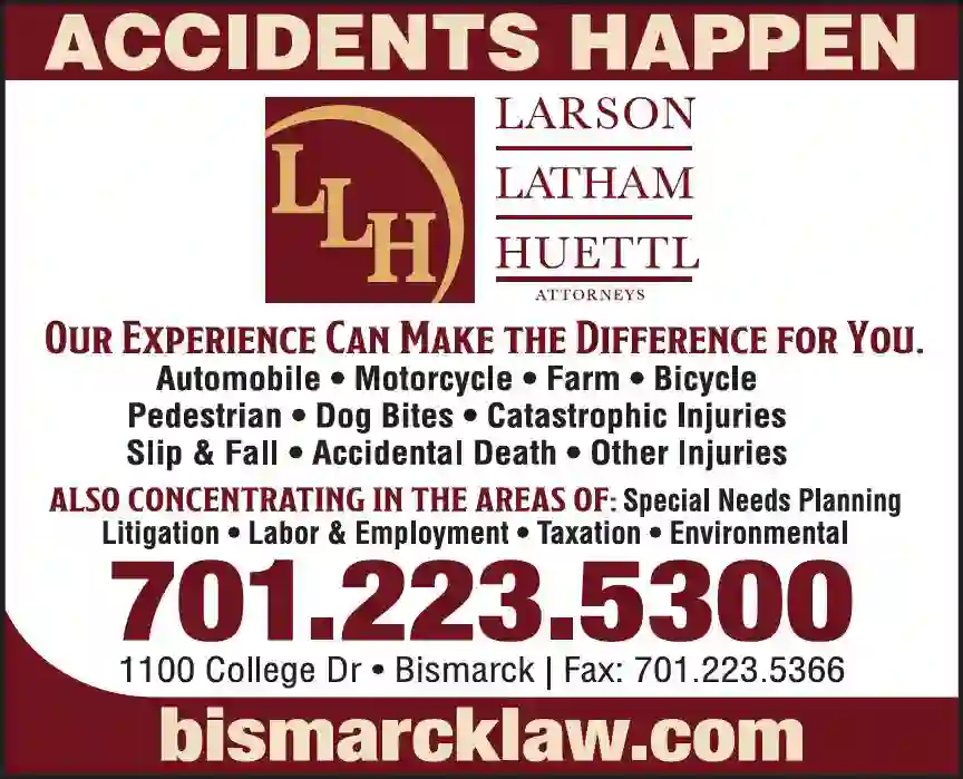 Attorneys - Accidents - Personal Injury - Property Damage print ad for Larson Latham Huettl Attorneys