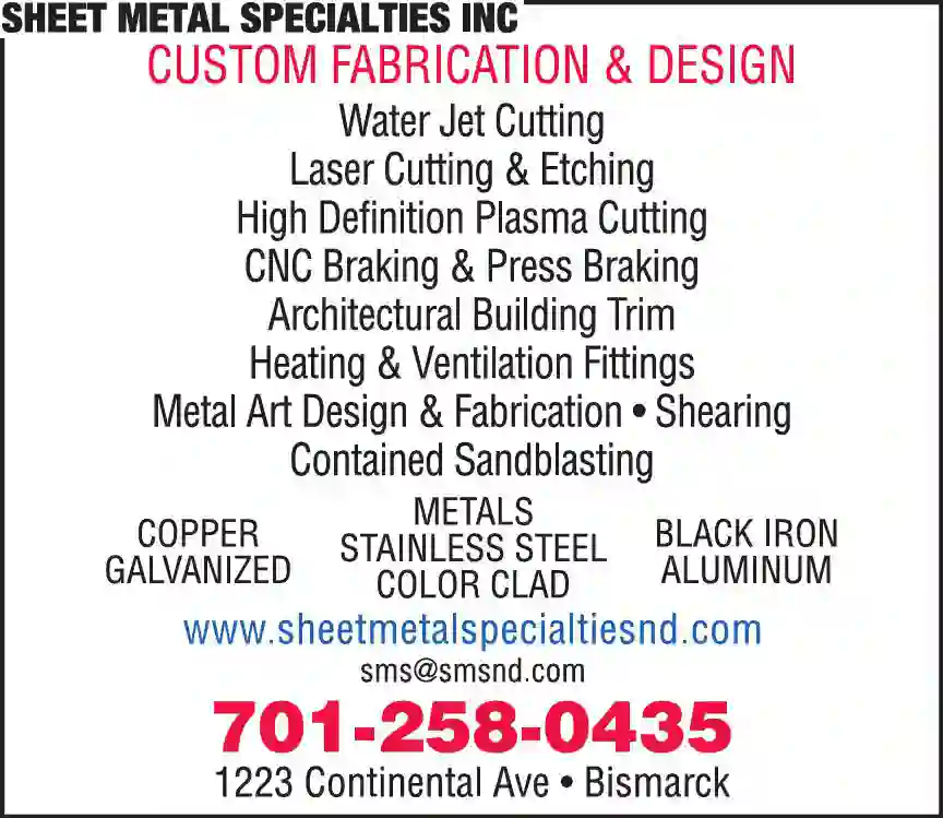 Sheet Metal Work print ad for Sheet Metal Specialties Inc