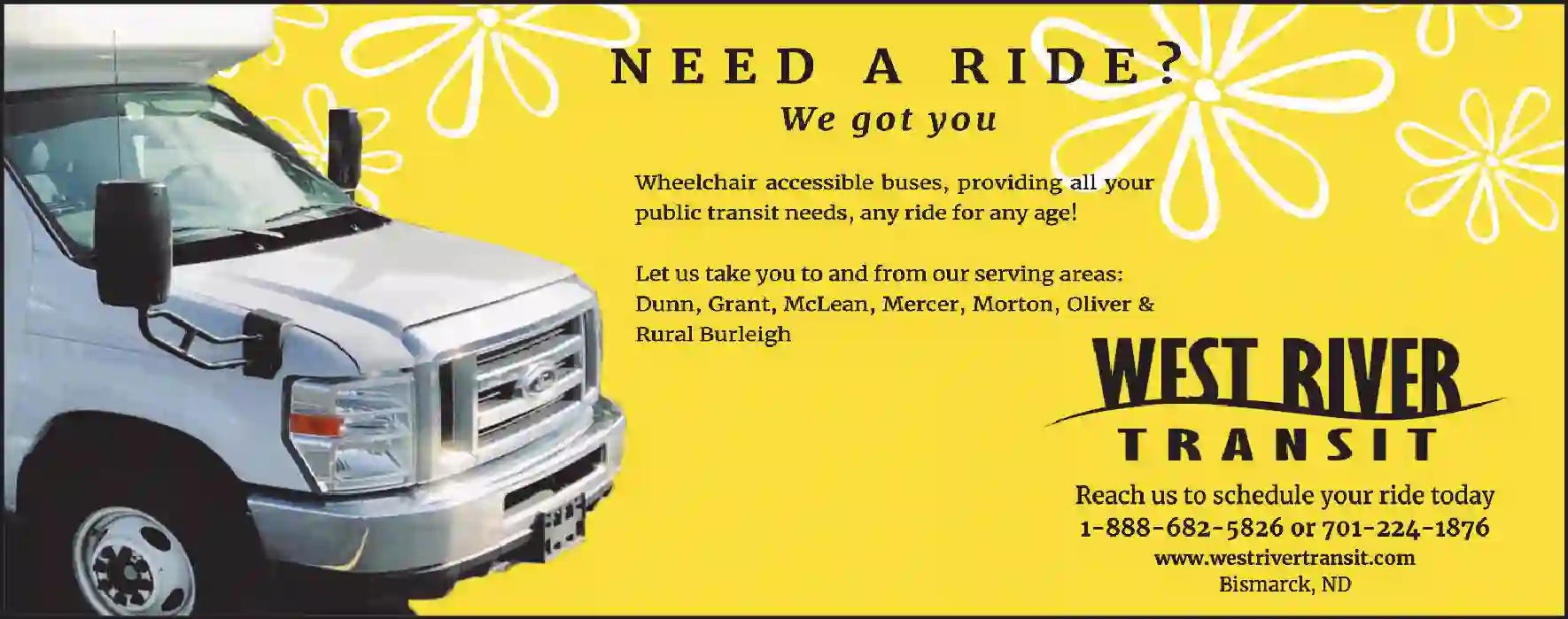 Bus Lines print ad for West River Transit