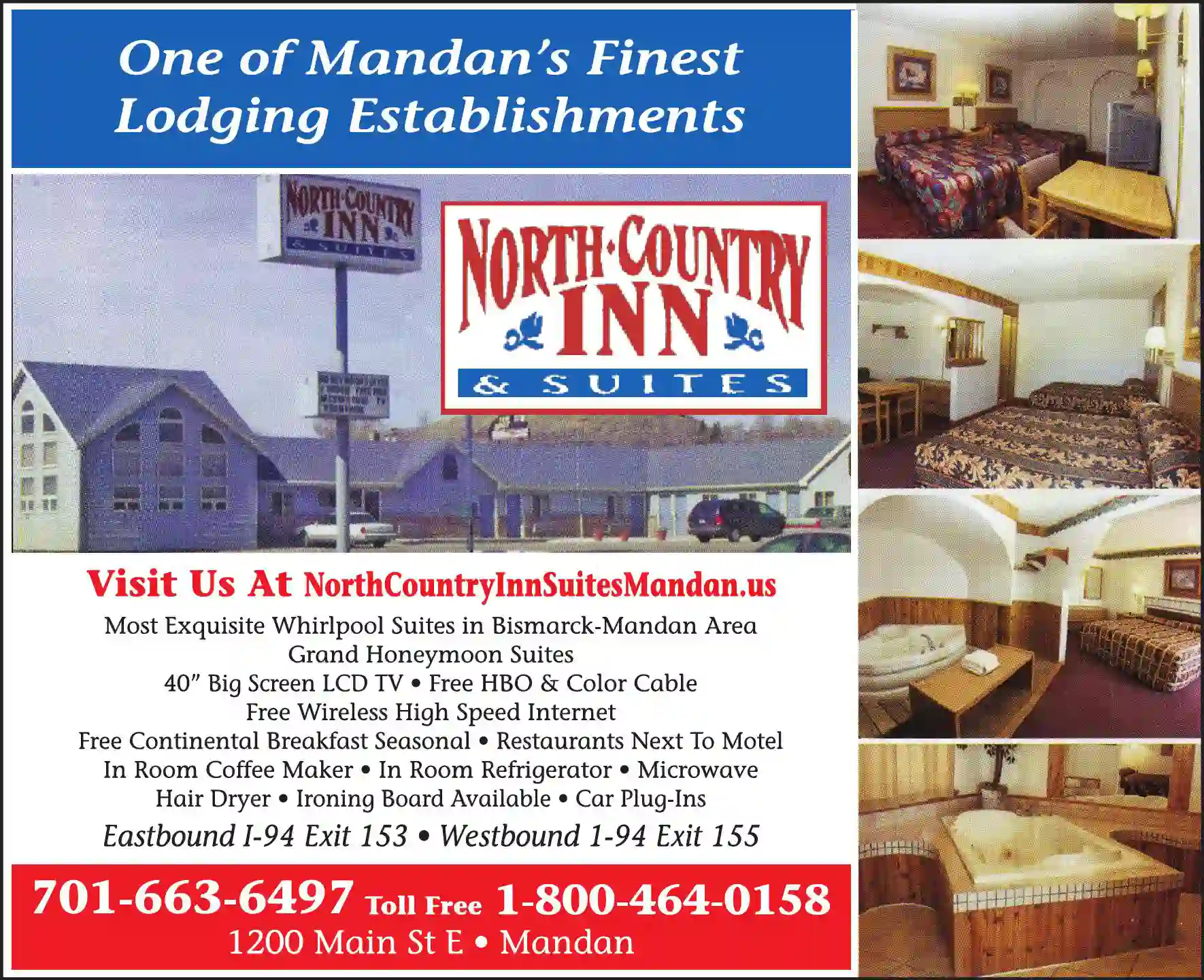 Motels & Other Accommodations print ad for North Country Inn & Suites