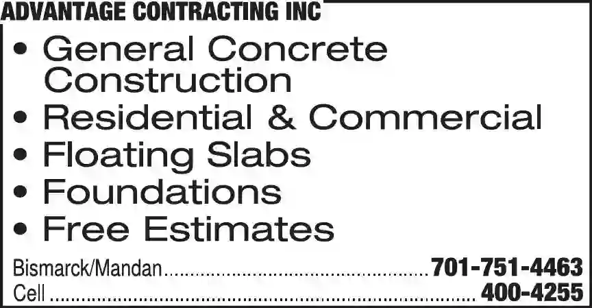 Concrete Contractors print ad for Advantage Contracting Inc
