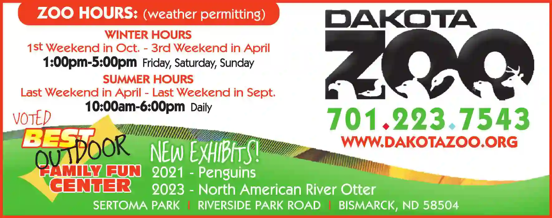 Amusement Places print ad for Dakota Zoo