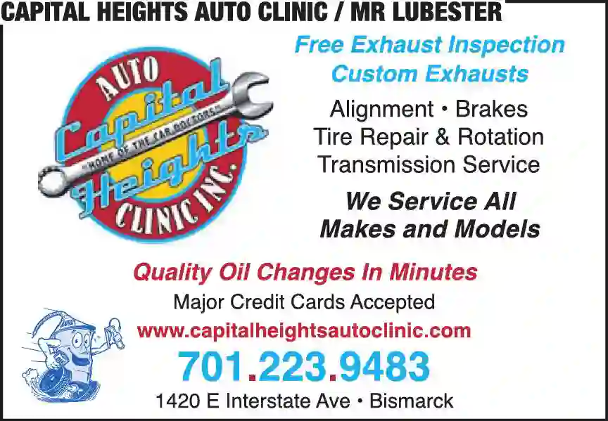 Auto Oil & Lube print ad for Capital Heights Auto Clinic ^ Mr Lubester
