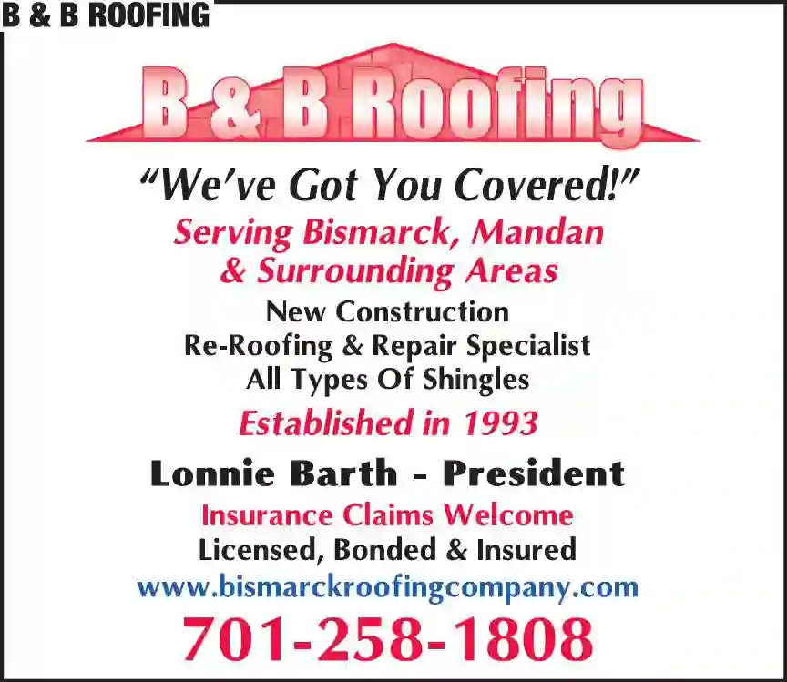 Roofing Contractors print ad for B & B Roofing