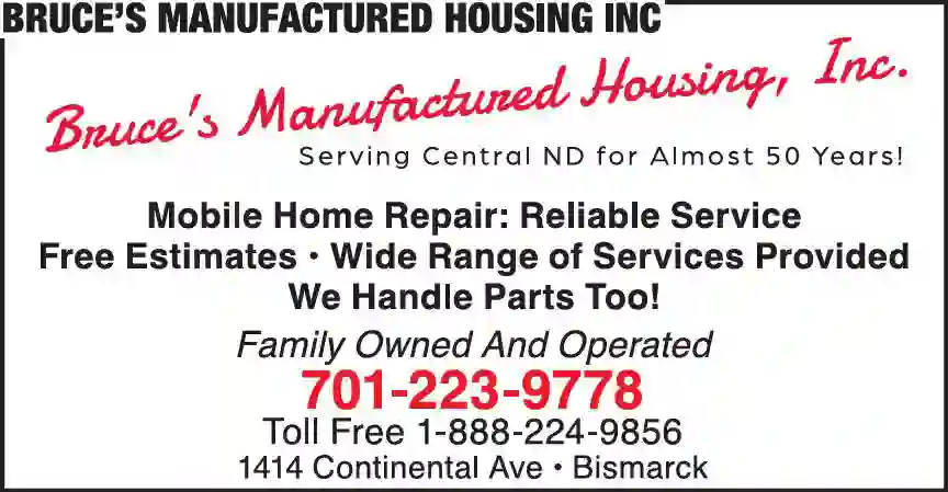 Manufactured - Mobile Homes - Repair & Service print ad for Bruce's Manufactured Housing Inc