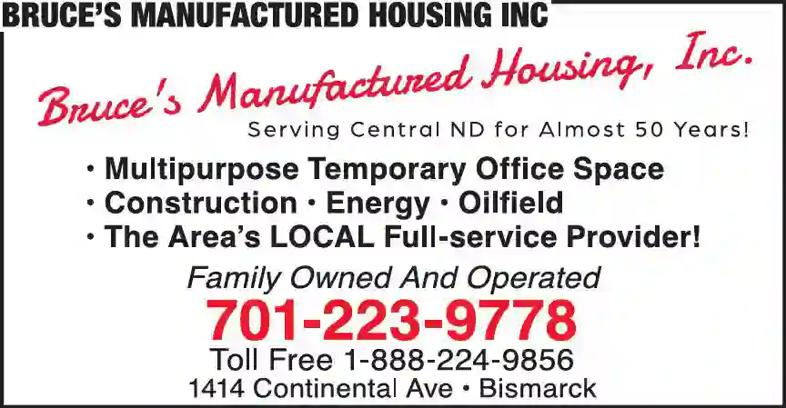 Construction Mobile Office Trailers print ad for Bruce's Manufactured Housing Inc