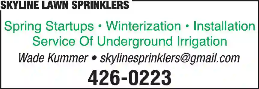 Sprinklers - Garden & Lawn print ad for Skyline Lawn Sprinklers