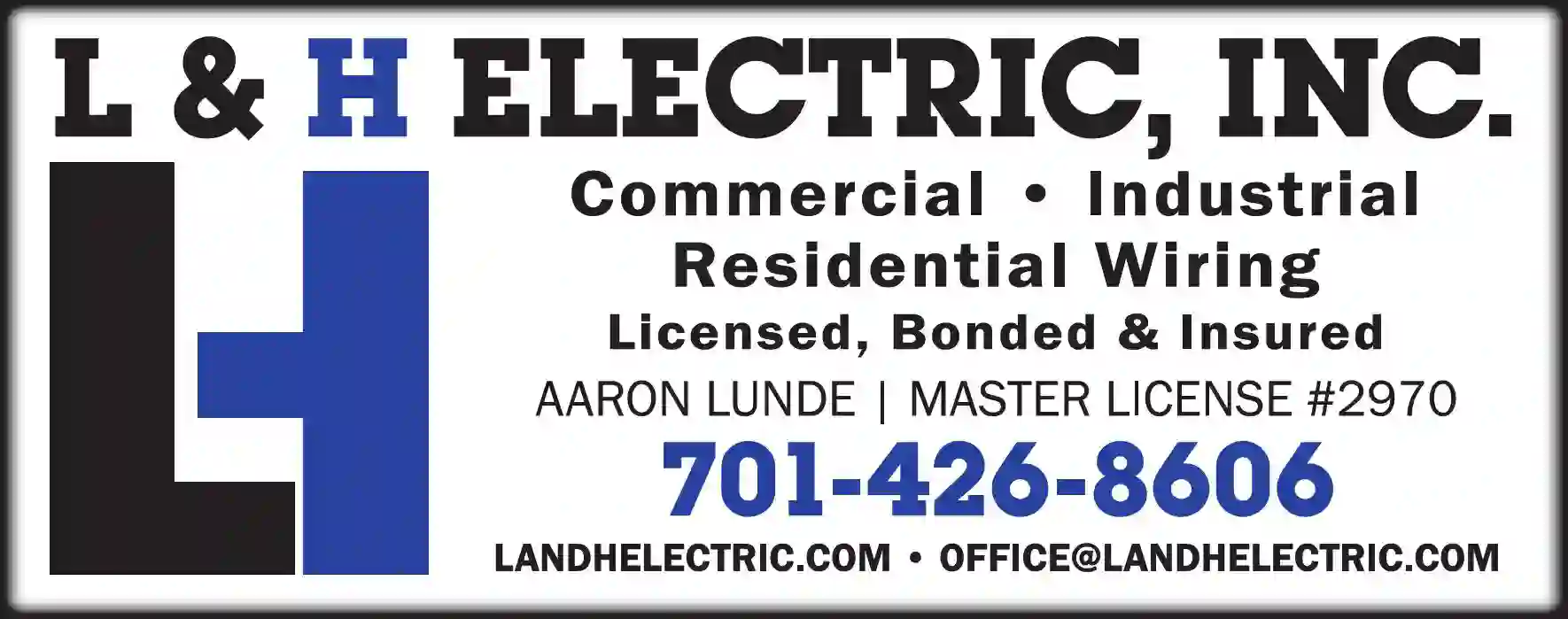 Electric Contractors print ad for L & H Electric Inc
