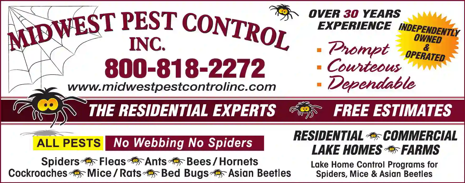 Pest Control Services print ad for Midwest Pest Control Inc