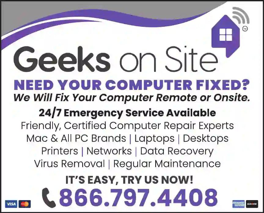 Computers - Service & Repair print ad for Geeks On Site