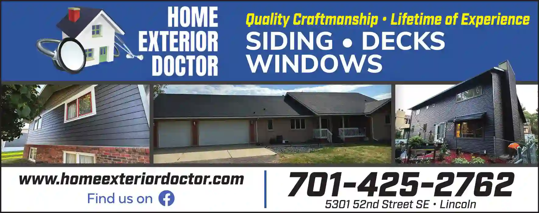 Siding Contractors print ad for Home Exterior Doctor