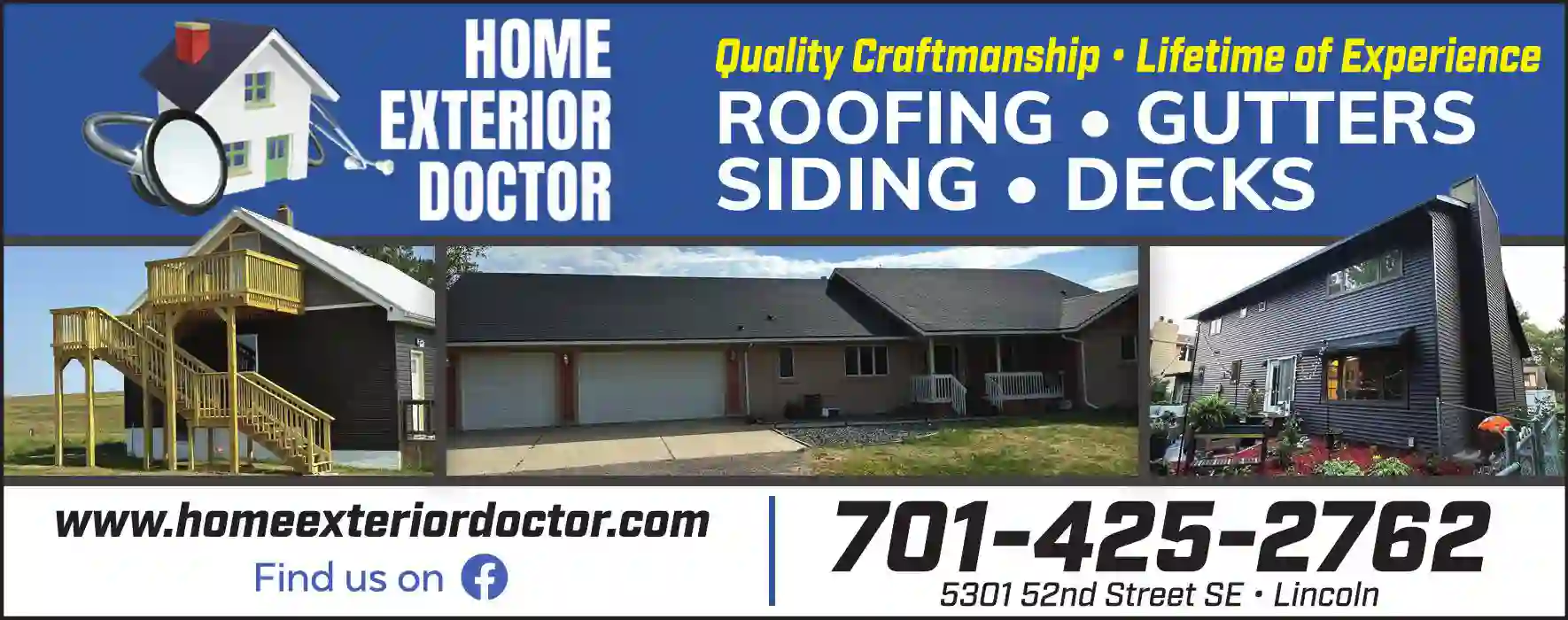 Roofing Contractors print ad for Home Exterior Doctor