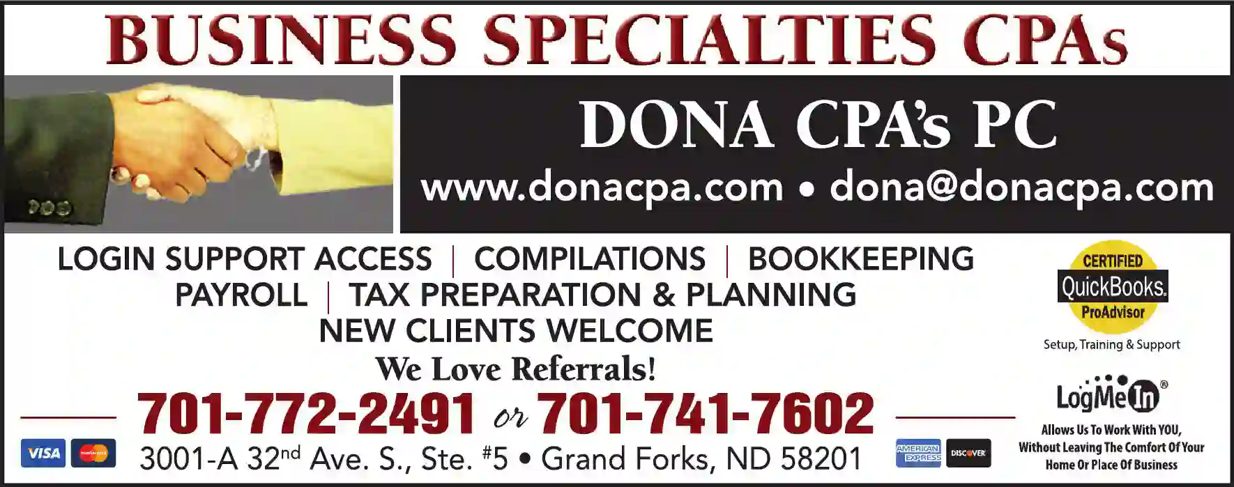 Accountants/Certified Public Accountants print ad for Business Specialties CPAs