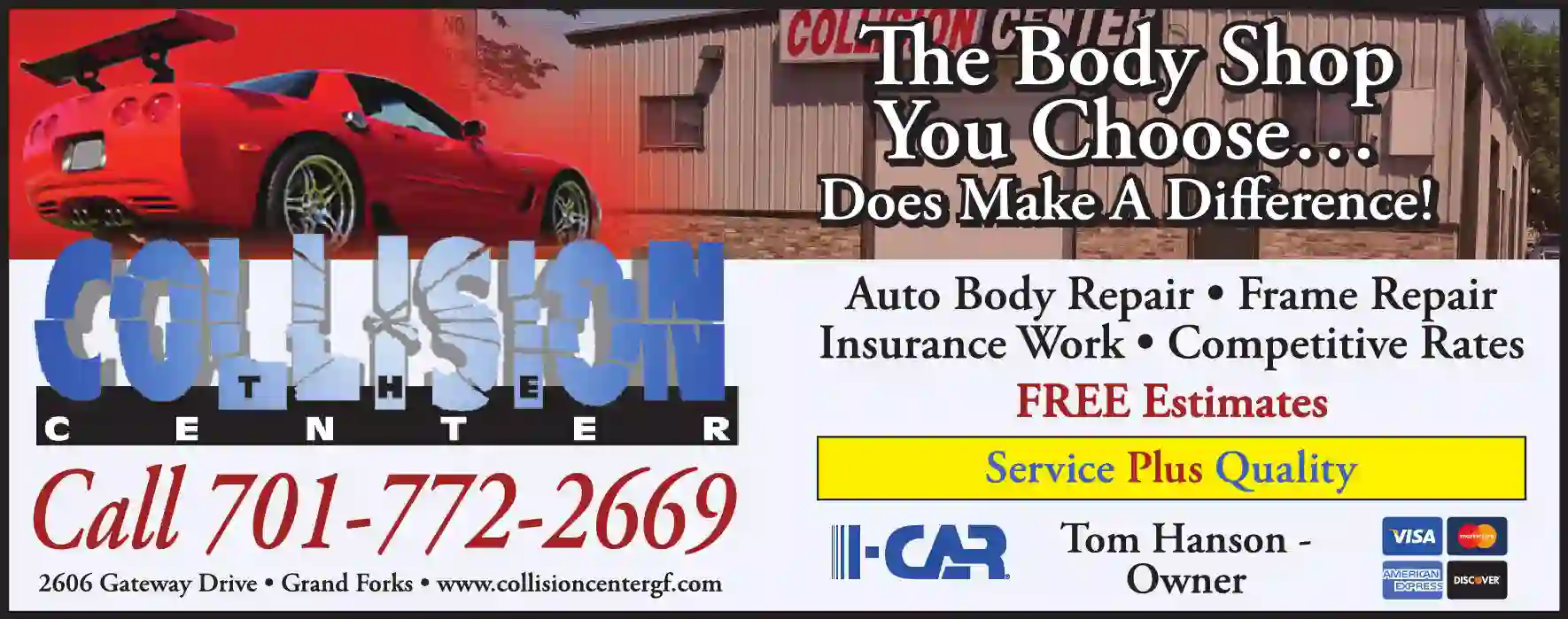 Auto Body Repair & Paint print ad for Collision Center The