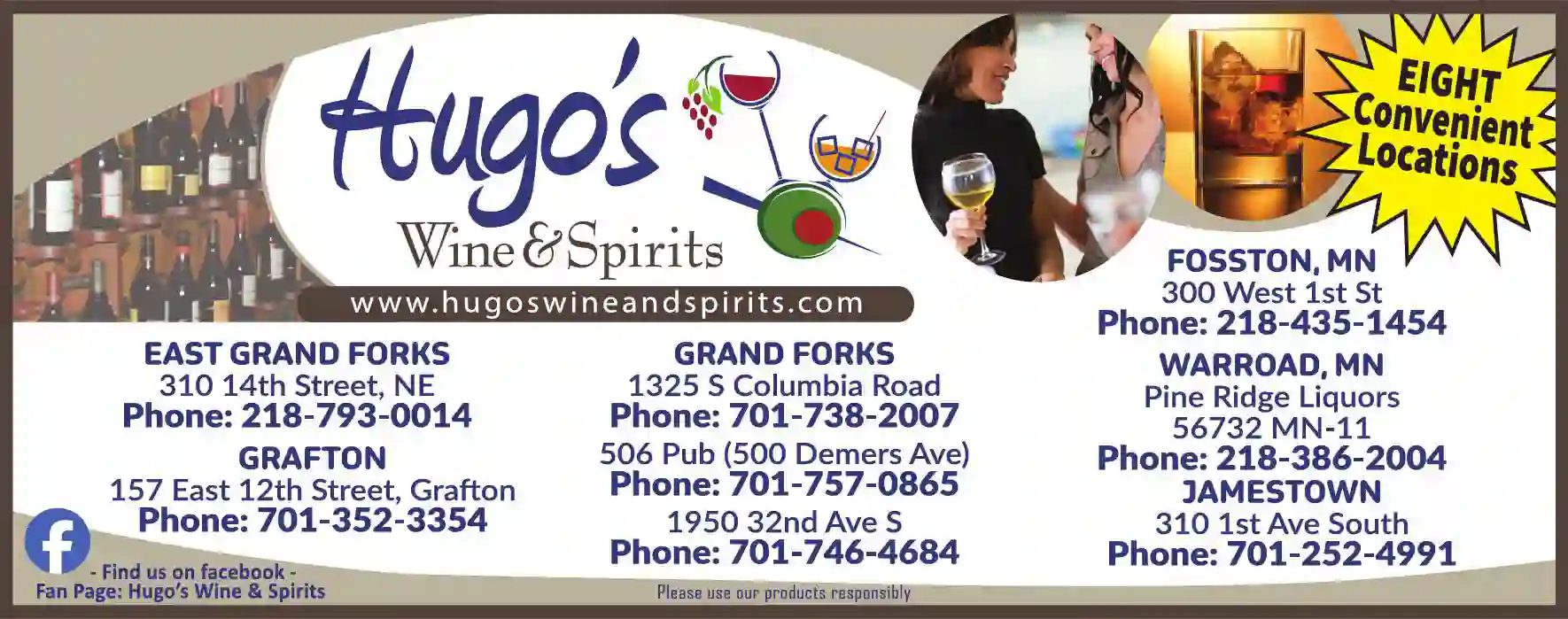 Liquors - Off Sale - Retail print ad for Hugo's Wine & Spirits