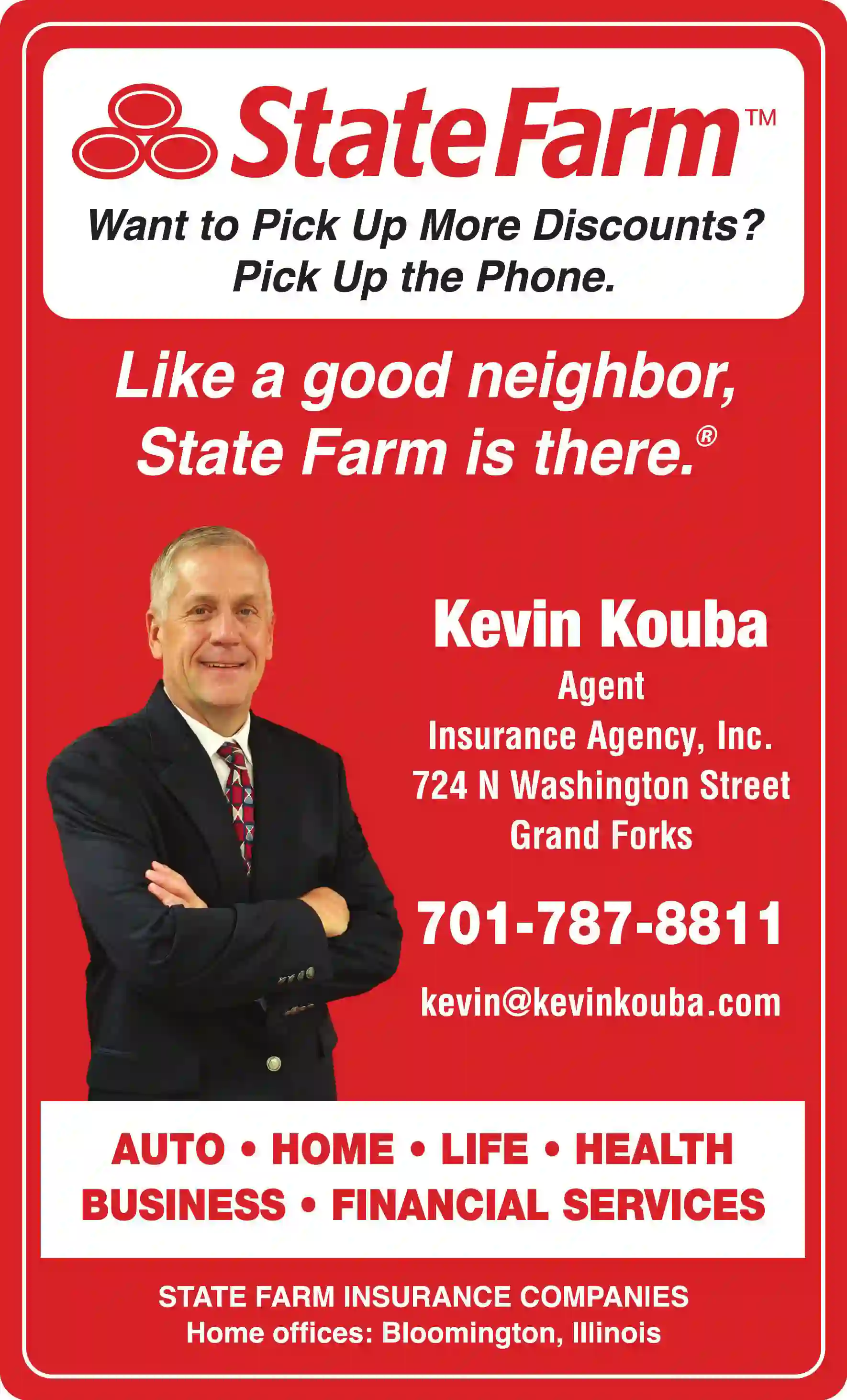 Insurance print ad for State Farm Insurance ^ Kouba Kevin Insurance Agency Inc