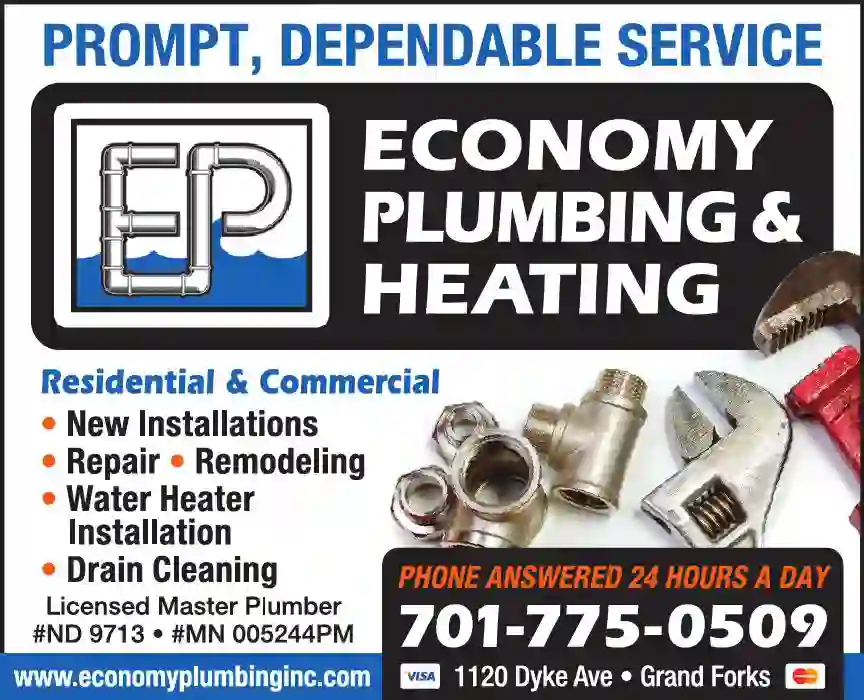 Plumbing Contractors print ad for Economy Plumbing & Heating