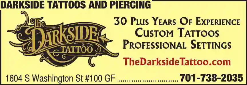 Tattooing print ad for Darkside Tattoos And Piercing