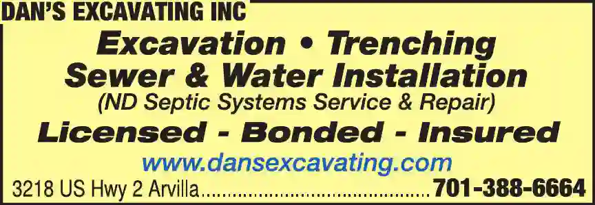 Excavating Contractors print ad for Dan's Excavating Inc