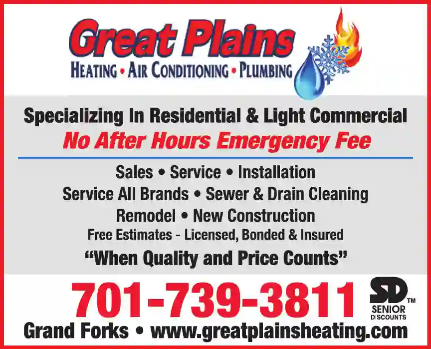 Plumbing Contractors print ad for Great Plains Heating A/C & Plumbing