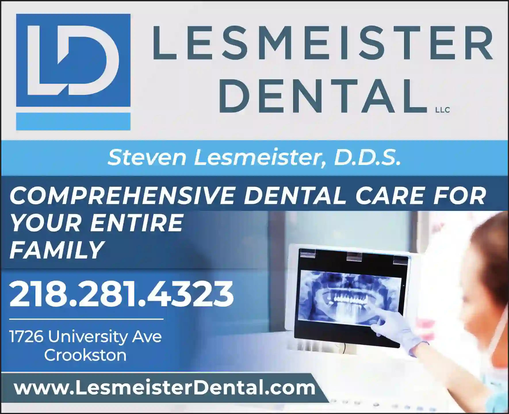Dentists print ad for Lesmeister Dental LLC